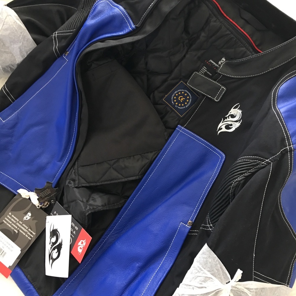💯 Leather Motor Cycle Jacket & Gloves
